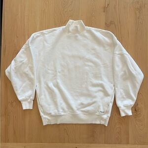 [Aritzia TNA] Sweatfleece Cozy Fleece MegaFit Mock Neck Sweatshirt White